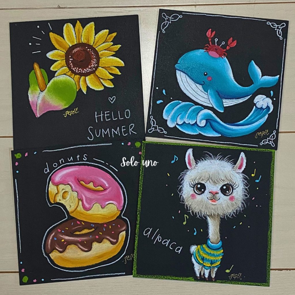 チョークアート体験レッスン用見本