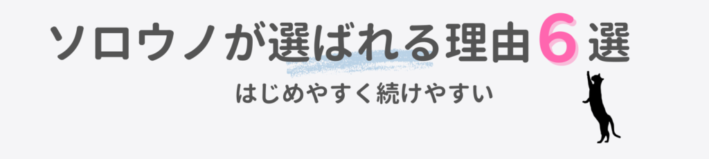 ソロウノが選ばれる理由6選